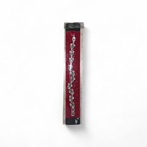 Silver Floral Link Bracelet - Red Velvet Box